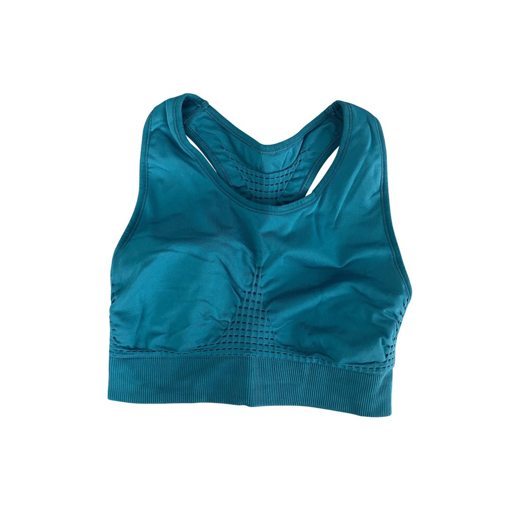 Sweaty Betty Stamina Sports Bra Teal‎ Blue Seamless Racerback Medium Support S